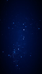 Obraz premium abstract dark blue technology and ai background ,glitter shiny stars dustand particles, christmas and new year celebration vertical social media blank design element