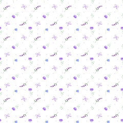 seamless pattern with flowers and bow, fabric pattern, gift wrapping paper 