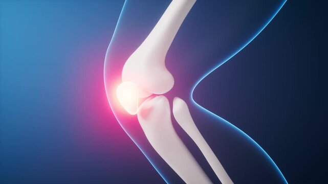 Leg bone in the transparent human body, 3d rendering 4k