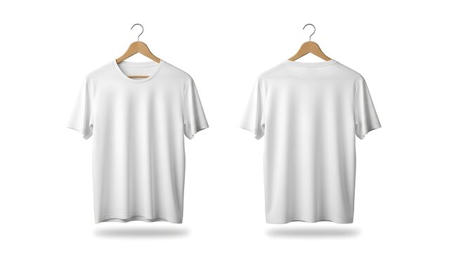 Two white short sleeve t shirts on wooden hangers white t shirts short sleeve shirts clothing apparel