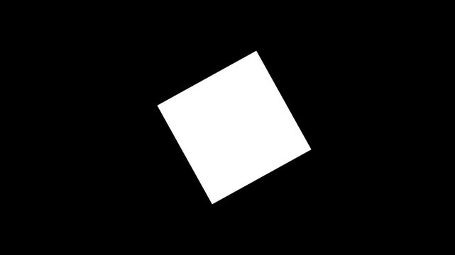 Abstract Black Square Geometric Shape Isolated on White Background - Minimalist Tilt Rotation Graphic Design Element for Modern Corporate Presentations, Artistic Layouts, and Digital Media Projects
