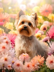 Fluffy Yorkshire Terrier Yorkie Head in Gentle Outdoor Light | Pet Photography yorkshire terrier on the grass