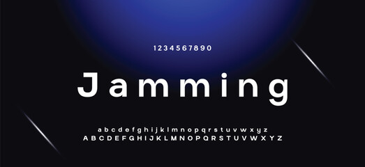 Fototapeta premium Abstract minimal future alphabet fonts. simple typography sport future creative font . vector illustrator