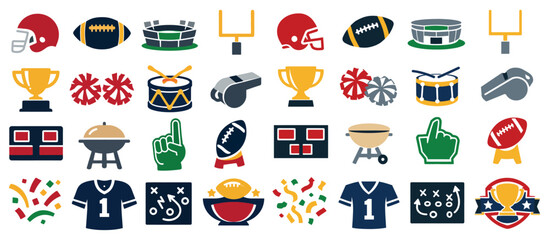 Obraz premium College Football Bowl Games Icon Set
