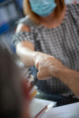 Accountant Consulting Client in Office