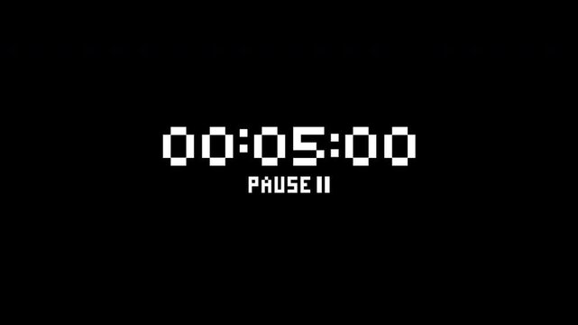 Pausing vhs ideal for video editing projects, portraying a pause indicator and time code for film production needs.