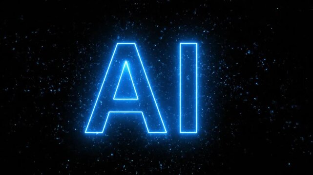 Glowing blue neon triangle on dark background with futuristic vibe