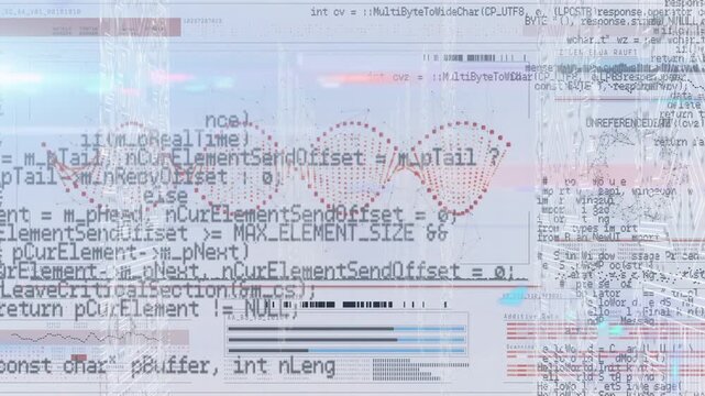 Animation of data processing over dna strand spinning