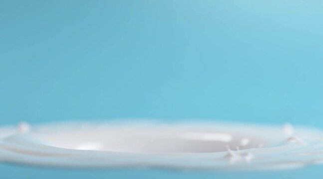 Splashing milk droplets create dynamic crown shape on liquid surface
