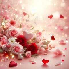 Valentine's Day background, beautifully. Vector illustration.
