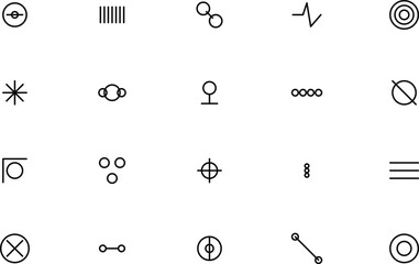 Minimalist Bio-Tech and Medical Data Visualization Icon Set - Vector