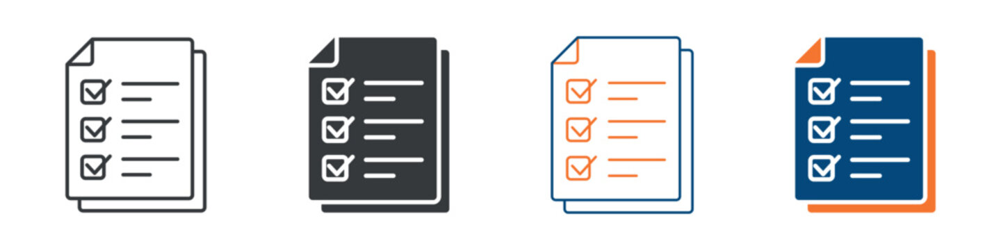 Checklist Icon Set Multiple Style Collection 