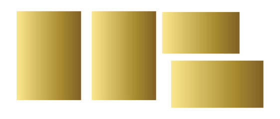 golden photo frame icon set, gold image picture album photo frame icon set.