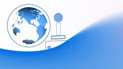 Animation of shapes and gamepad icon over globe - Powered by Adobe