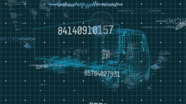 Animation of data processing over lorry