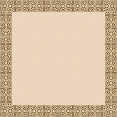 Naklejka premium Classic Arabesque Decorative Frame for Beige Wedding Invitations