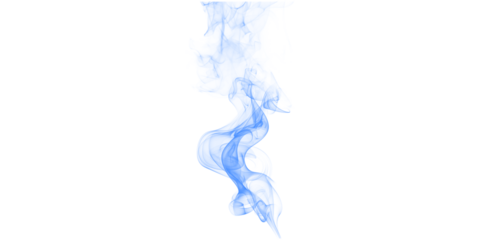 Vibrant blue smoke rising on black background ethereal wisps of vapor creating a mysterious calming abstract art effect