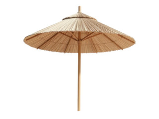 Fototapeta premium Simple illustration of a straw umbrella sitting on a clean white surface
