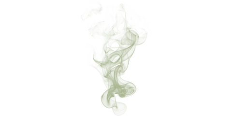 Soft green abstract smoke flow on white background with elegant swirling vapor texture and minimal atmospheric design