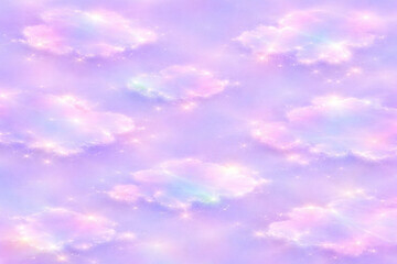 ホログラフィックなオーロラカラーのクラスター光背景｜雲や鉱物のように点在する上品なソフトテクスチャ