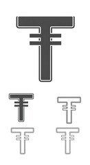 Tenge Sign Icon.