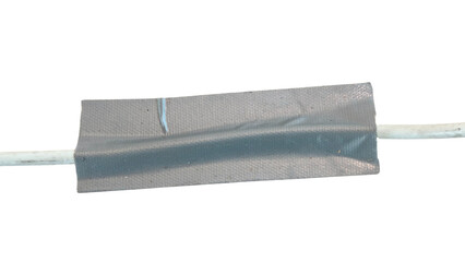 Close-up of a gray electrical connector displaying craftsmanship and design.