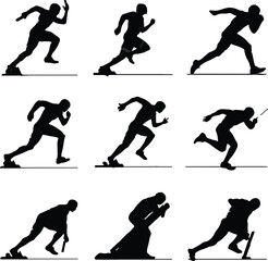 Silhouettes of runners sprinting