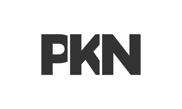 PKN logo design template with strong and modern bold text. Initial based vector logotype featuring simple and minimal typography. Trendy company identity.