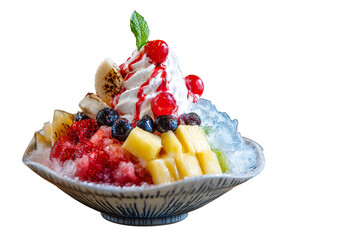 Delicious Patbingsu isolated on transparent background