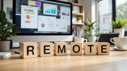 Remote work employment offers flexible career opportunities for staff managing business operations from a home office using virtual connection to ensure stable productivity and efficiency