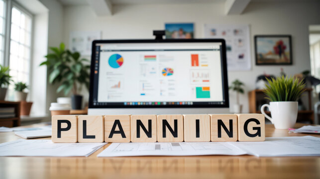 Strategic business planning involves analyzing financial data and setting future goals for company growth to ensure long-term success and effective management development in a competitive market - Powered by Adobe