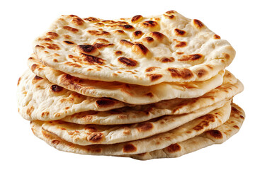 Soft Pita Bread isolated on transparent background
