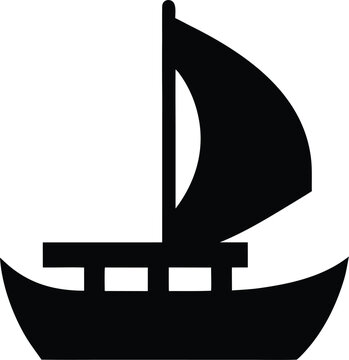 arab dhow lateen sail silhouette vector illustration on transparent background