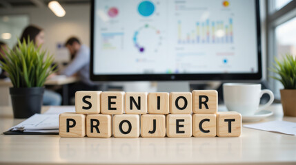 Capstone project planning for a senior year requirement, student team preparing final presentation and research deliverable for graduation assessment and academic portfolio submission