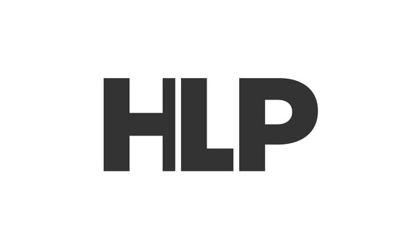 HLP logo design template with strong and modern bold text. Initial based vector logotype featuring simple and minimal typography. Trendy company identity.