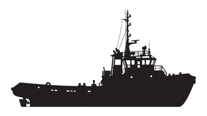 Obraz premium Modern tugboat silhouette for maritime design