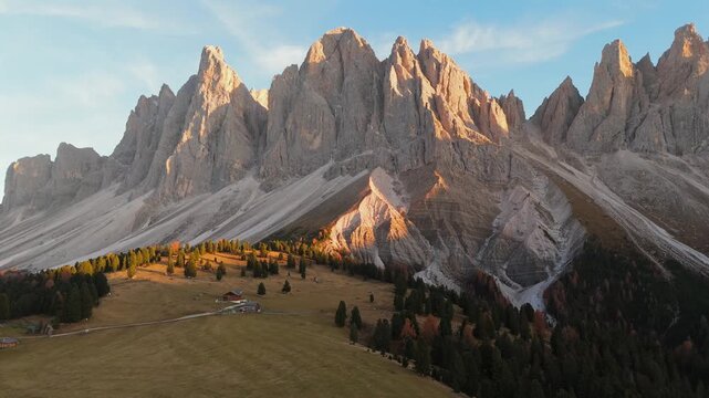 Seceda Mountain In Puez Odle Nature Park in Val Gardena. Dolomites, Italy
