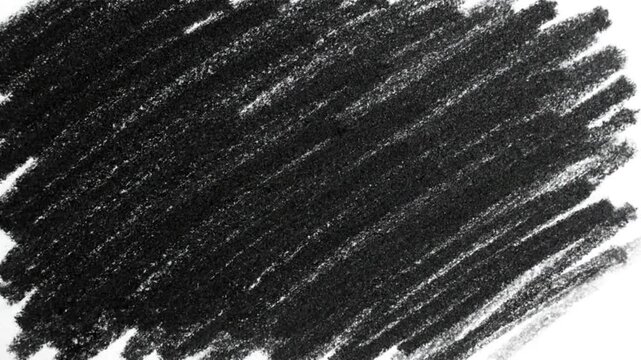 Black scribbled pencil strokes filling white space, abstract texture background for art and design concepts