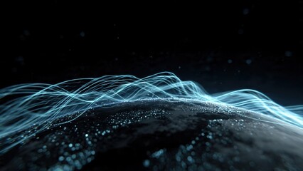 Abstract light trails over surface