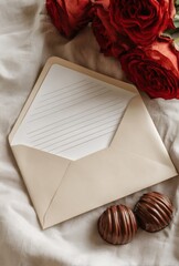 The envelope is open and the contents are visible