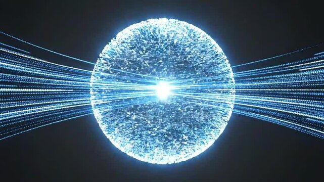 Abstract animation showing multiple data streams merging into a unified workflow, representing data integration, automation, and modern digital business systems. Ideal for corporate presentations, tec