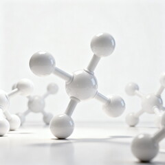 Obraz premium Molecular Models of Chemical Compounds on White Surface