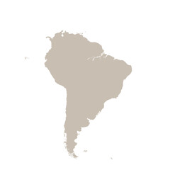 Fototapeta premium Map of South America, sign silhouette. World Map Globe. Vector Illustration isolated on transparent background. Latin American continent.