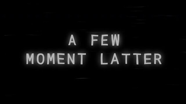 neon text glitch animationa few moments later 