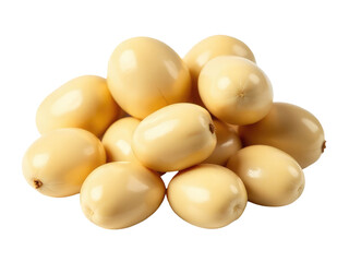 Yellow fruits piled on top of each other, possibly used for decoration or display