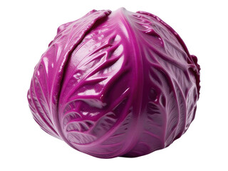 Obraz premium Close-up shot of a purple cabbage on a white background, great for food or cooking illustrations