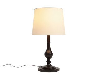 Obraz premium A table lamp with a white shade, perfect for home or office use