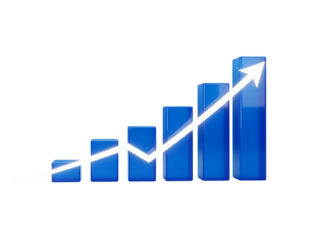 Growing Bar Graph With Up Arrow
