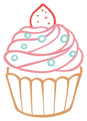 Decorative Cupcake with Strawberry Topping