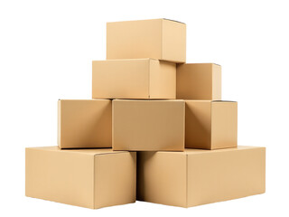 Obraz premium A stack of cardboard boxes, great for office or storage use
